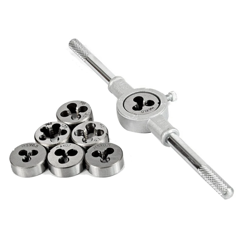 Metric Die Set para reparo de rosca, ferramenta de rosca, combinação, novo, M3, M4, M5, M6, M8, M10, M12, 8pcs