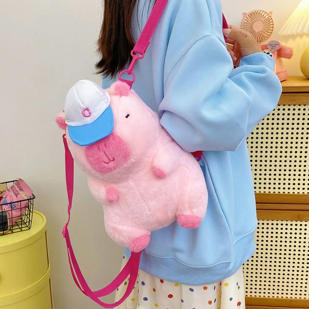 Cartoon Capybara Plush Backpack Animals Plush Doll Bag Cartoon Backpack Capybara Shoulder Bag Capybara Handbag Travel