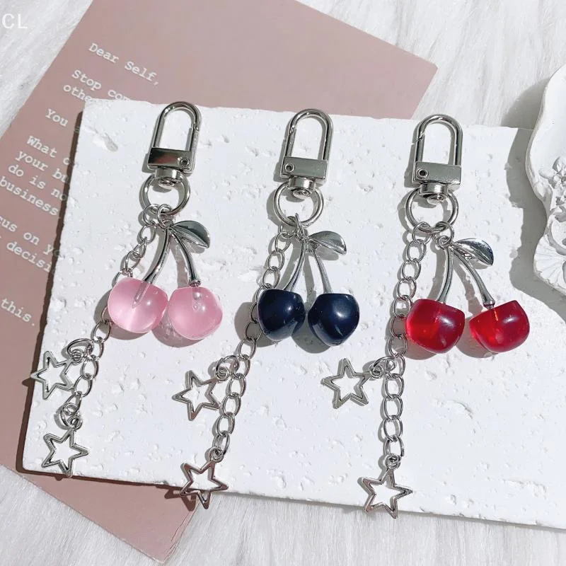 

Fashion Sweet Alloy Cherry Y2k Keychain Bag Purse Charms For Women Car Keys Decor Gifts Stuff Accessories