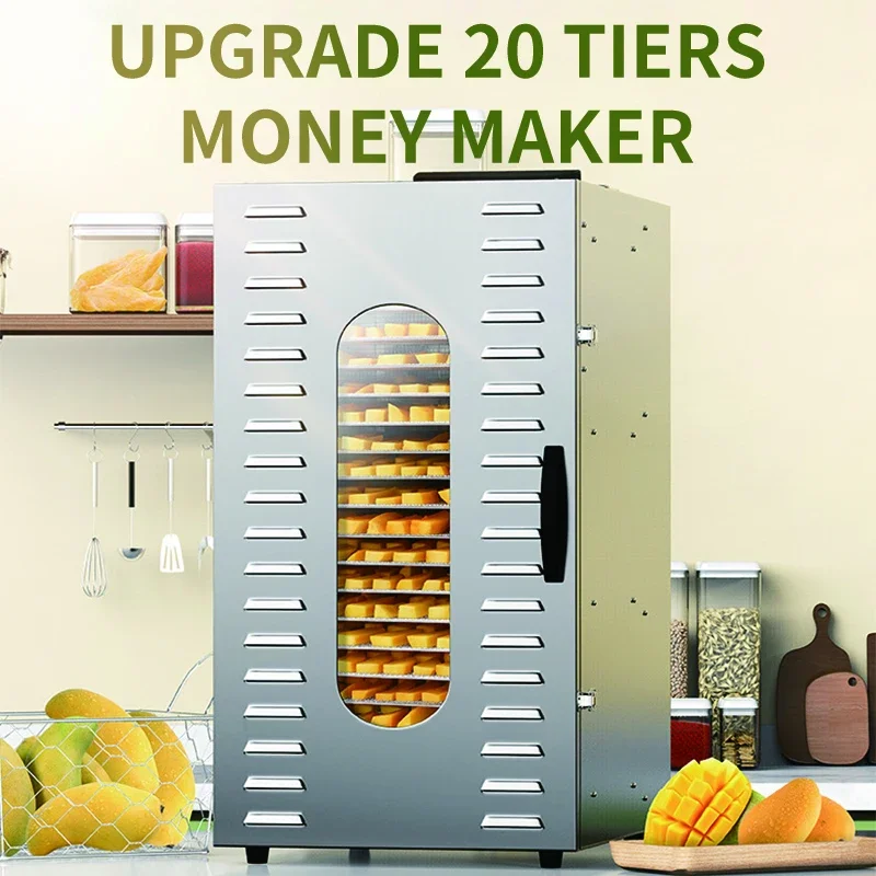 Commercial 20-layer Fruit Dryer Stainless Steel Food Fruit and Vegetable Pet and Meat Air Dryer Dried Fruit Dehydrator