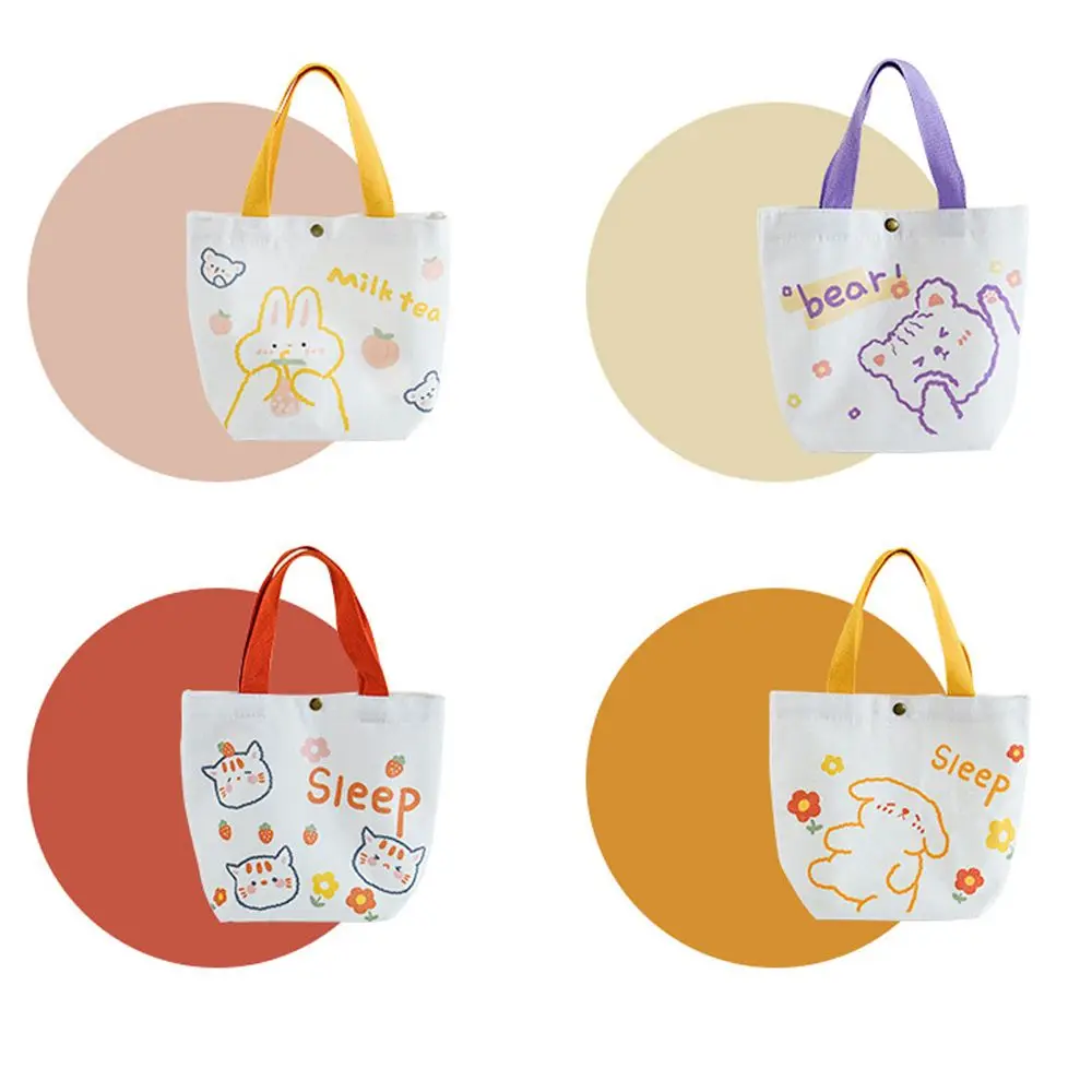 Women Girls Outdoor Travel Daily Shoulder Bag Animal Cartoon Tote Bag Canvas Handbag