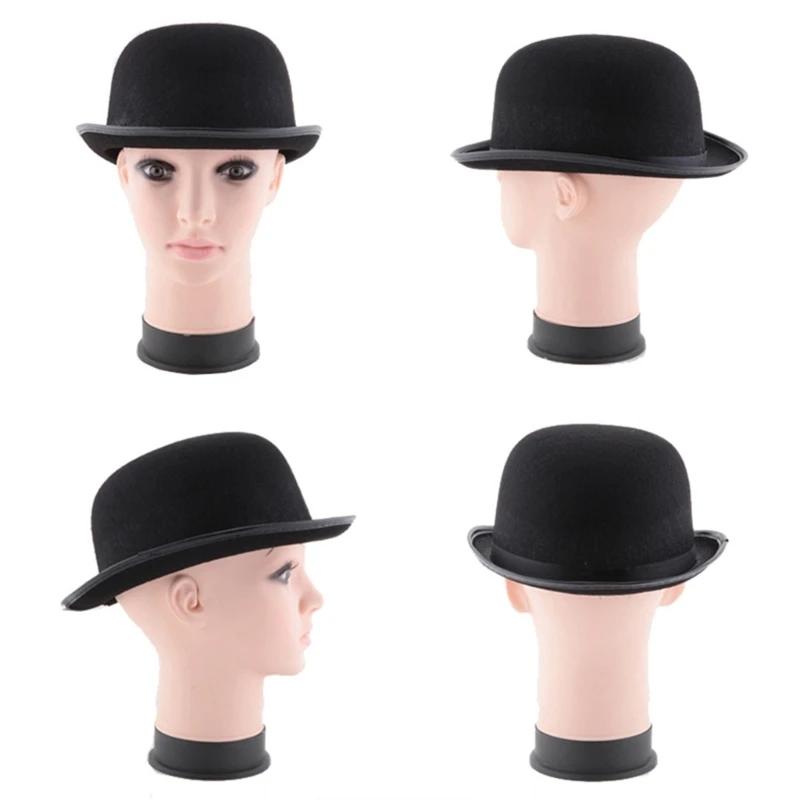 Bombin Hat Bowler Hat Black Derby Hat Bowler Top Hat Jazz Stage Carnival Costume Theater Costume Hat Magician Top Hat