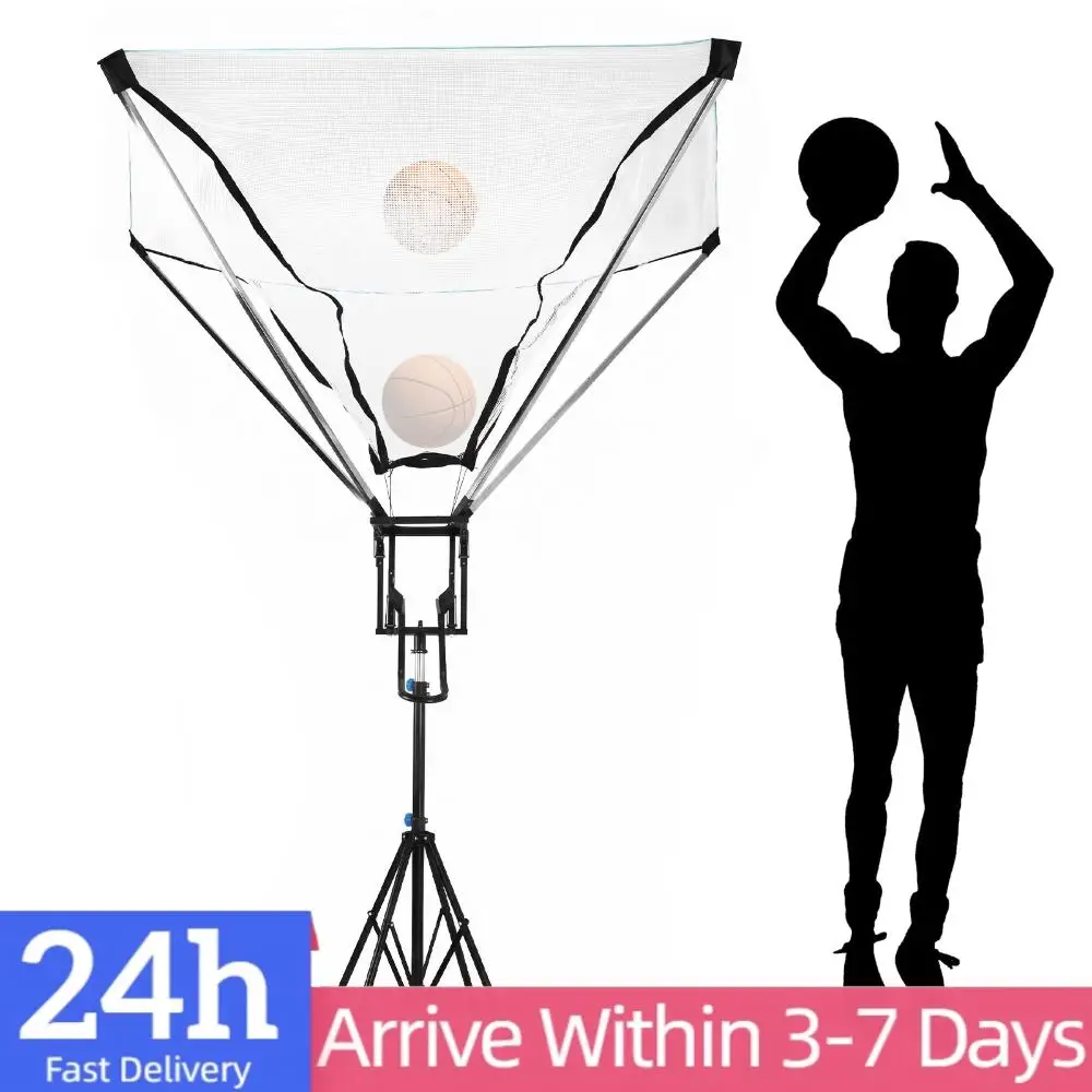 

180° Rotatable Basketball Return Trainer Adjustable 8.2-11.5ft Height Net Rebounder for Youth Adult Practice for Indoor Outdoor