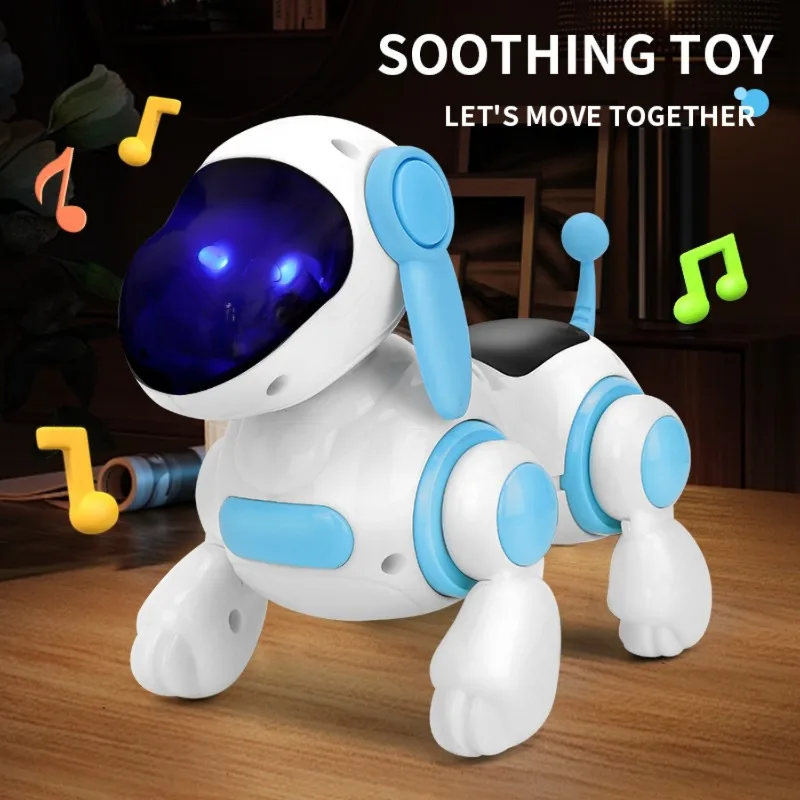Perro robótico interactivo inteligente, luz para caminar simulada, sonido, música, educativo para niños, gateando, cantar y interactivo, nuevo