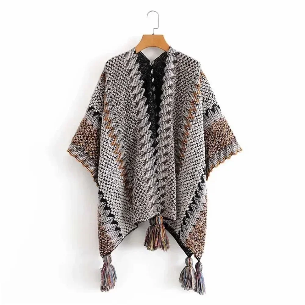 Winter Knitted Cardigan Women Jackets Casual Jumpers Clothing Outerwear Vintage Shawl Fashion Elegant Loose Sweater Woman Coats