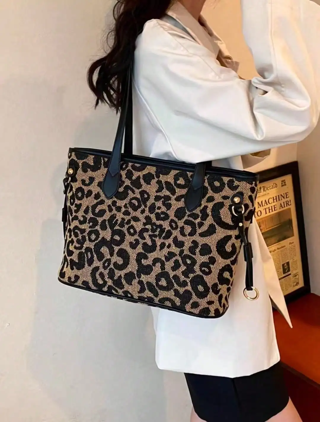 حقيبة يد بطبعة الفهد لخريف 2024 - حقيبة كتف نسائية ذات سعة كبيرة للعمل/يوميًا/هدايا #2