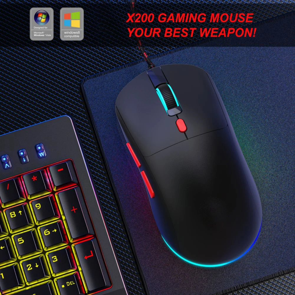 Wired Gaming Mouse Cool Backlit High-Precision 3600 DPI Wired Mice Ergonomic Mouse For PC Laptop Desktop Notebook