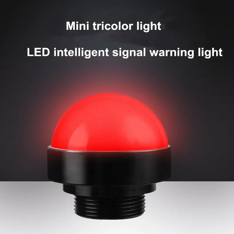 LED MINI Warning Light 3W 24V Waterproof Dustproof Industrial Machines Tricolor Hemispherial Metal Alarm Indicator Fault Lamp