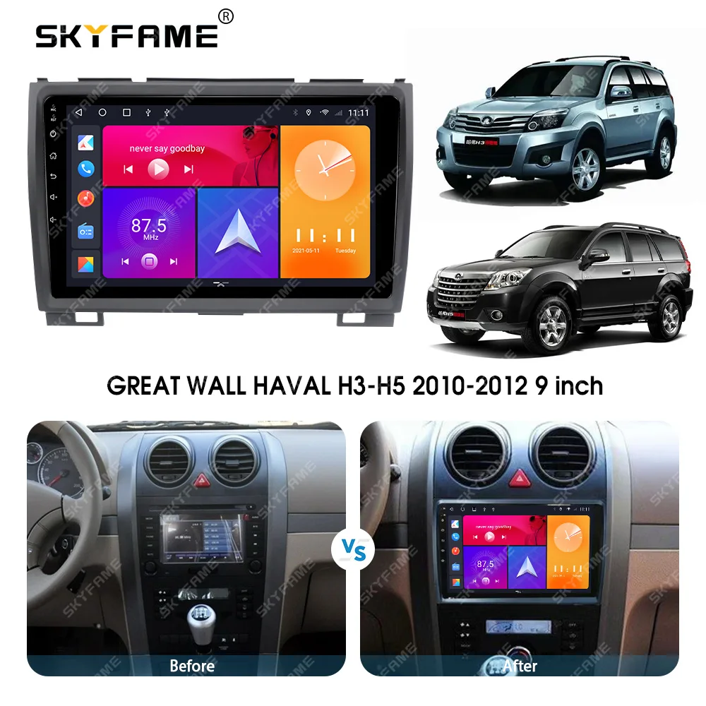 SKYFAME Car Frame Fascia Adapter Android Radio Dash Fitting Panel Kit For Great Wall Haval H3-H5