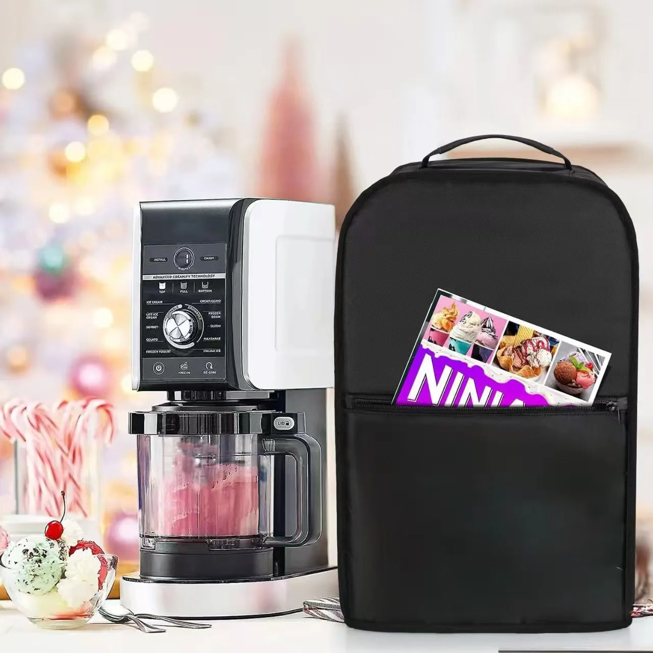 Couvercle anti-poussière pour machine à crème glacée, mélangeur, appareil de cuisine, anti-poussière et étanche, avec poches