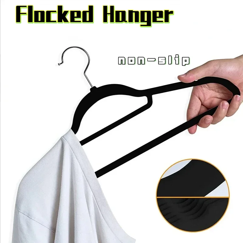 

10 Pack Velvet Hangers,Non Slip Heavy Duty Black Hangers for Coats,Pants & Dress Clothes,Space Saving Felt Hangers for Clothing