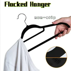 10 Pack Velvet Hangers,Non Slip Heavy Duty Black Hangers for Coats,Pants & Dress Clothes,Space Saving Felt Hangers for Clothing