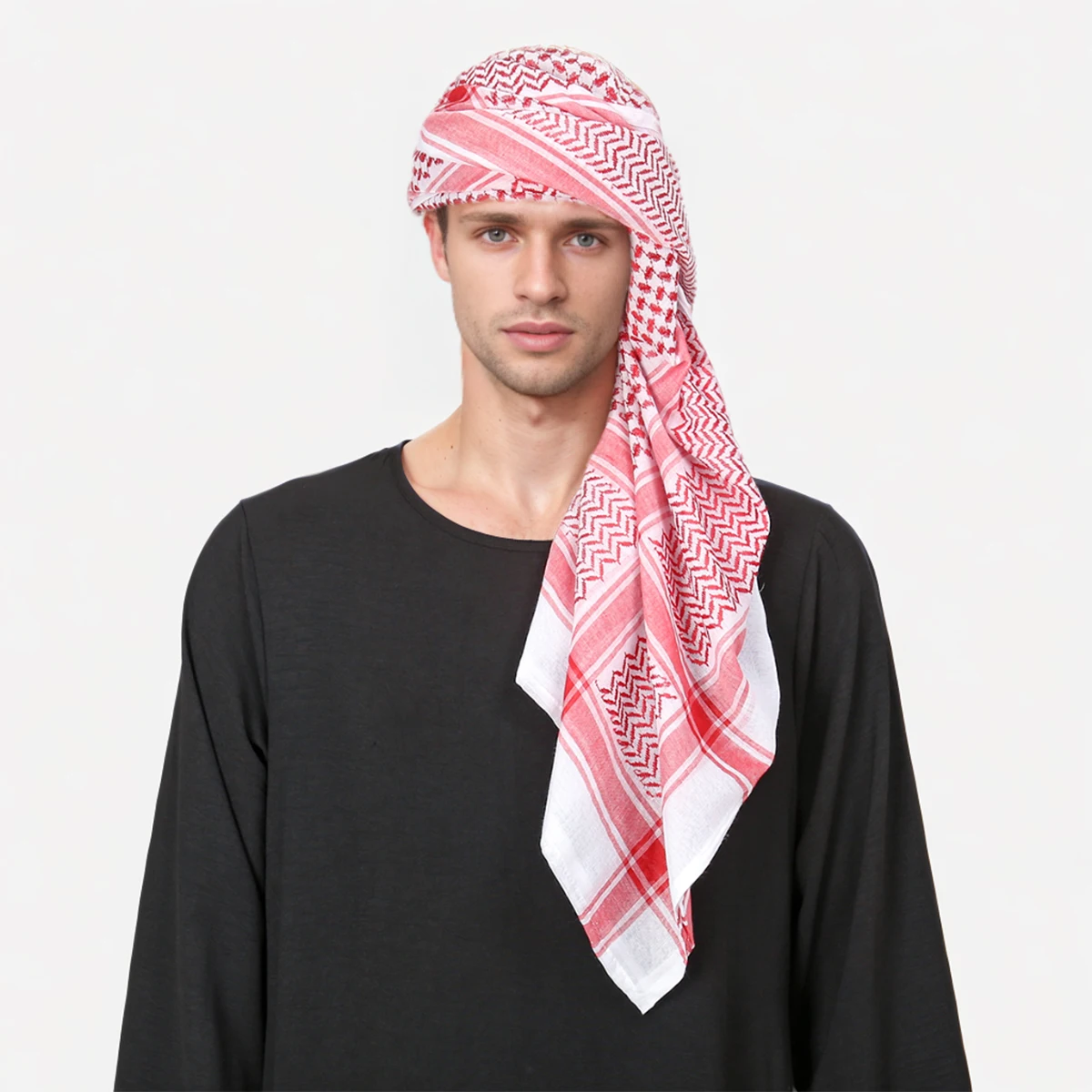 Fashion Male Jacquard Head Scarf Summer Arabian Shawl Headwear Shemagh Middle East Muslim Dubai Turban Headband