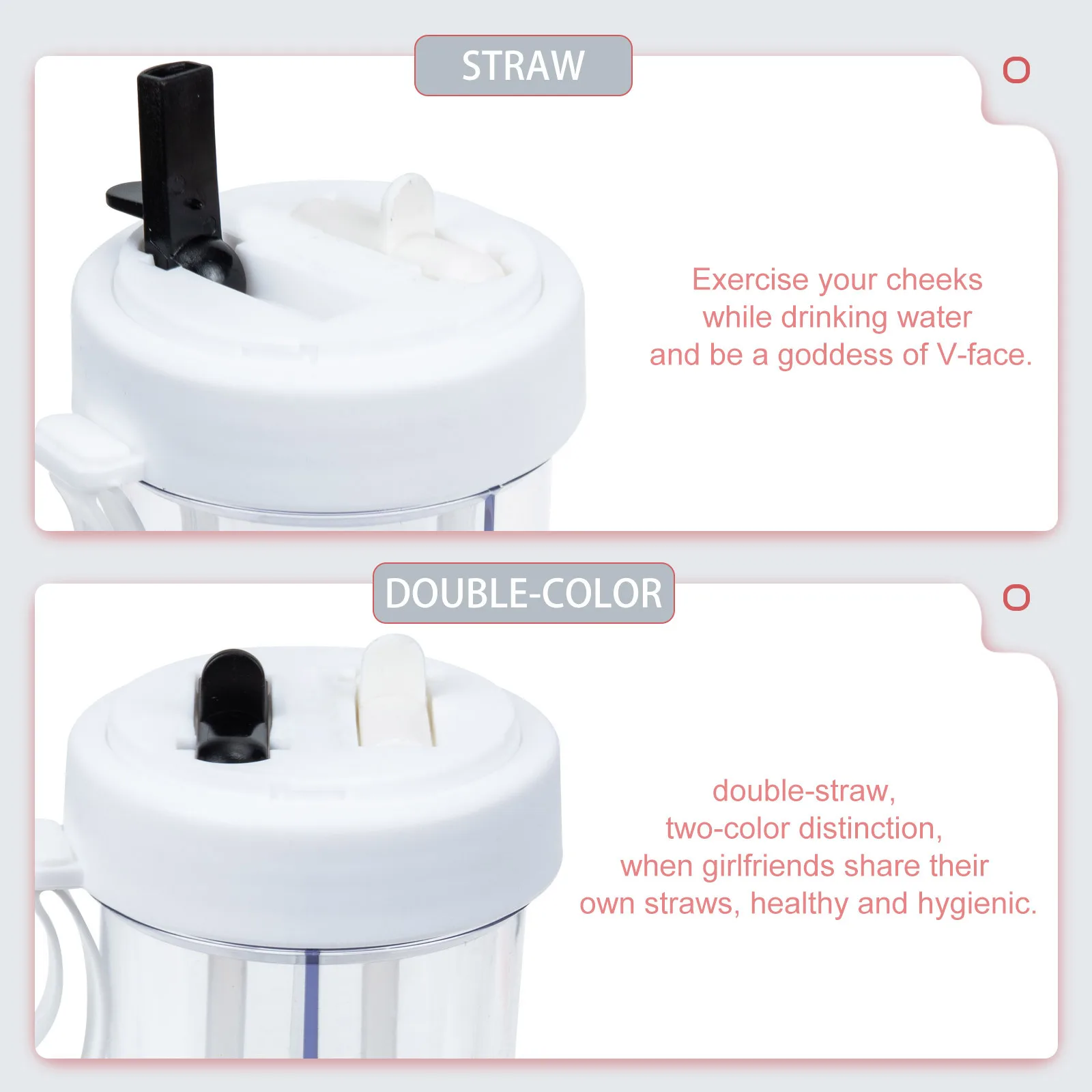 

Dual Water Sports Bottle Leak Proof Straw Cup Sealing Cover Portable for Coffee Tea Juice Durable Outdoor Dual Use Water Bottle