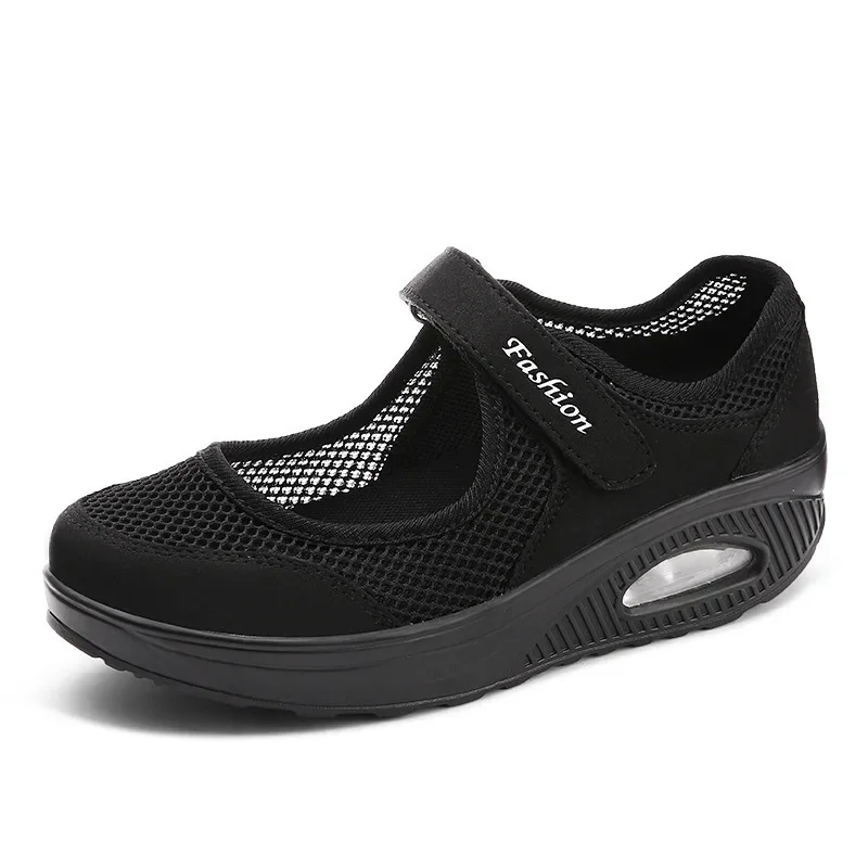 Running sneakers Women\'s fashion mesh breathable casual platform hiking tennis shoes, non-slip doctor nurse shoes light feather