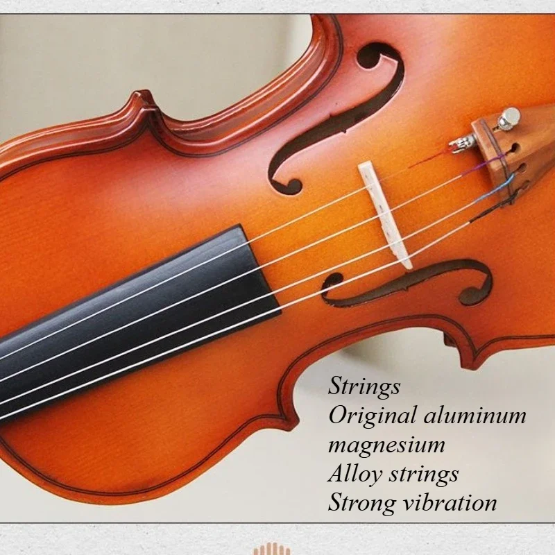 Solid Wood Violin Beginner Professional Introduction Violin Accompanying Stringed Musical Instrument 1/2 1/4 3/4 1/8 Accessories