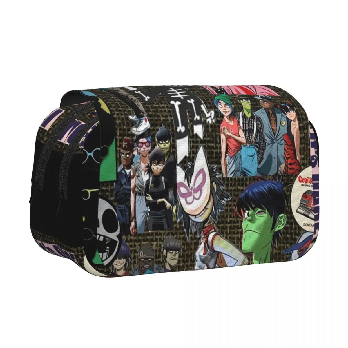 Music Band Gorillaz Pencil Case Pen Holder Hard Shell Leather Big Capacity Pen Box Pencil Bag for Boys Girls Gifts