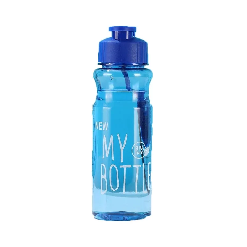 550ml Plastic Water Bottle Portable Sports Cup With Anti Drop Rope Outdoor  Container Color Transparent Flip Cover Coffeeware