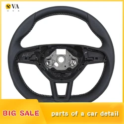 Multi functional semi perforated flat bottomed sports steering wheel, suitable for SKODA Superb 2019-2023