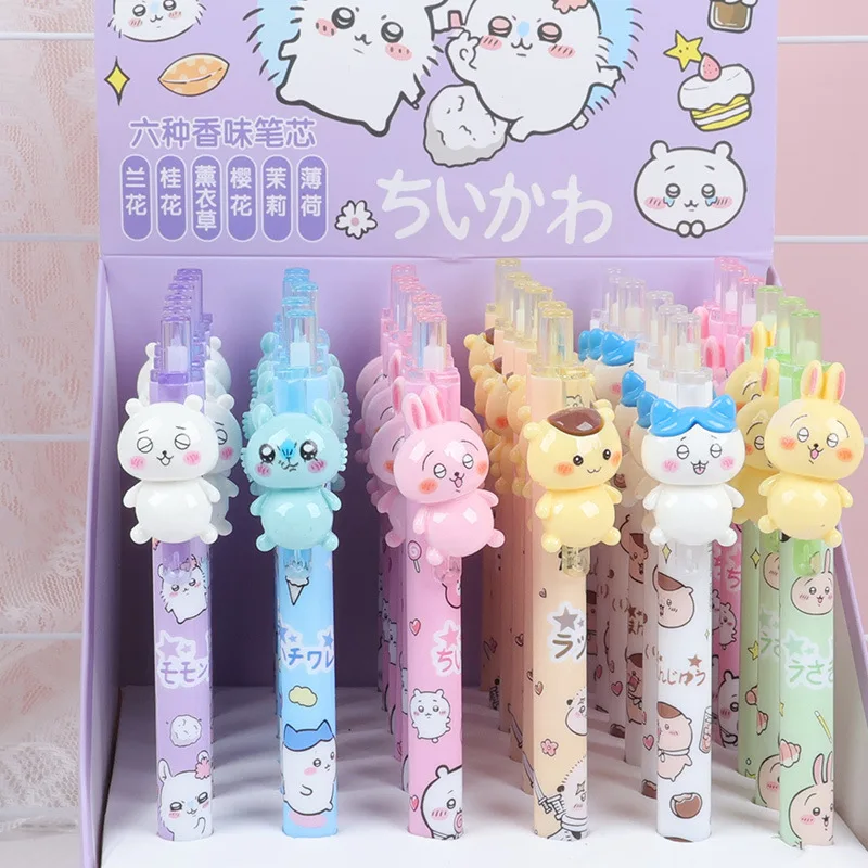 

36 шт., гелевые ручки с ароматом кота, каваи, японские канцелярские принадлежности, ручка с милым котенком, школьные милые вещи, призы для девочек, школьные принадлежности, оптовая продажа
