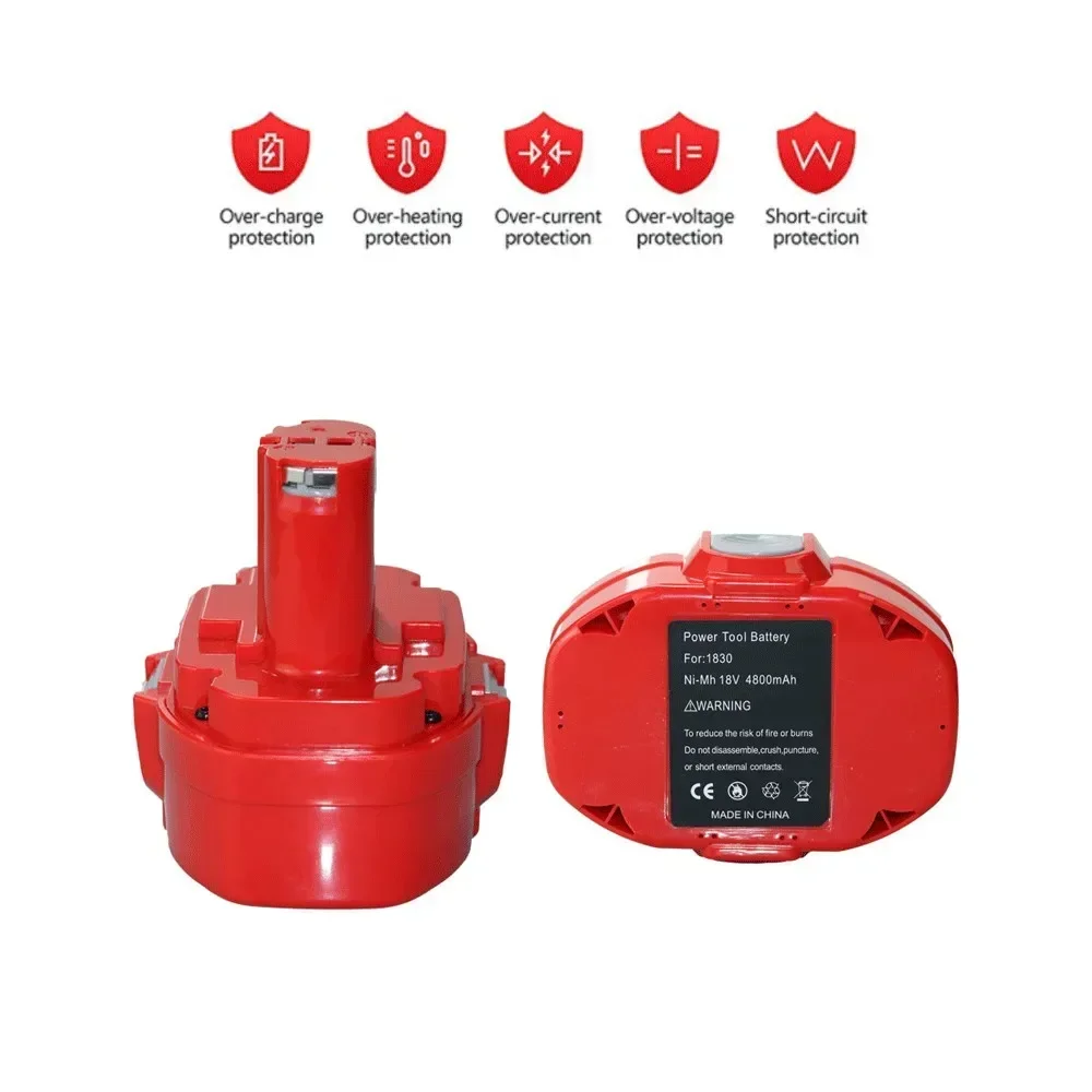 

for Makita PA18 1822 1823 1833 1834 1835 1835F 192828-1 192829-9 18V Tools 18V 4800mAh Ni-MH Battery Replace