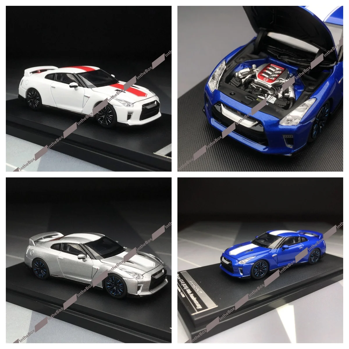 MH 1:64 50th Skyline GTR R35 Racing Sports Model Diecast Model Car Collection Limited Edition Hobby Toys