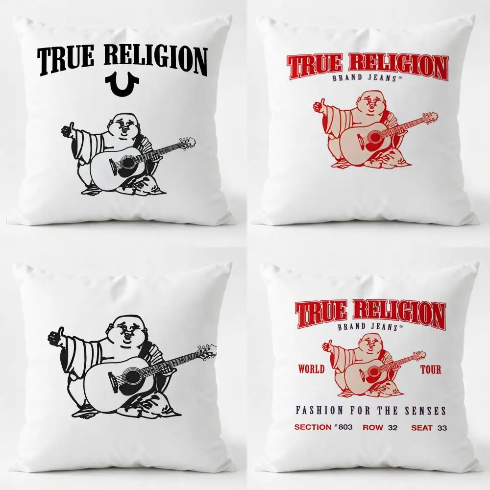 Funda de cojín T-True R-Religion, funda de almohada de lino lavable para uso diario, suave para sofá, cama, decoración del hogar