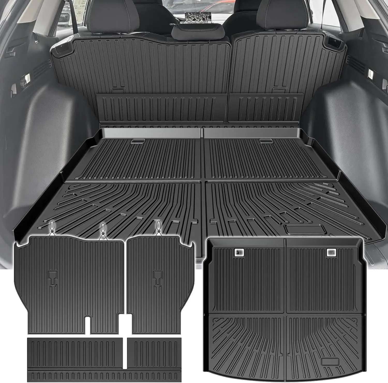 All Weather Cargo Mat & Backrest Mat for CRV (Including Hybrid) 2023-2026, Heavy Duty Rubber Trunk Mat, CRV Accessories, Car Accessories