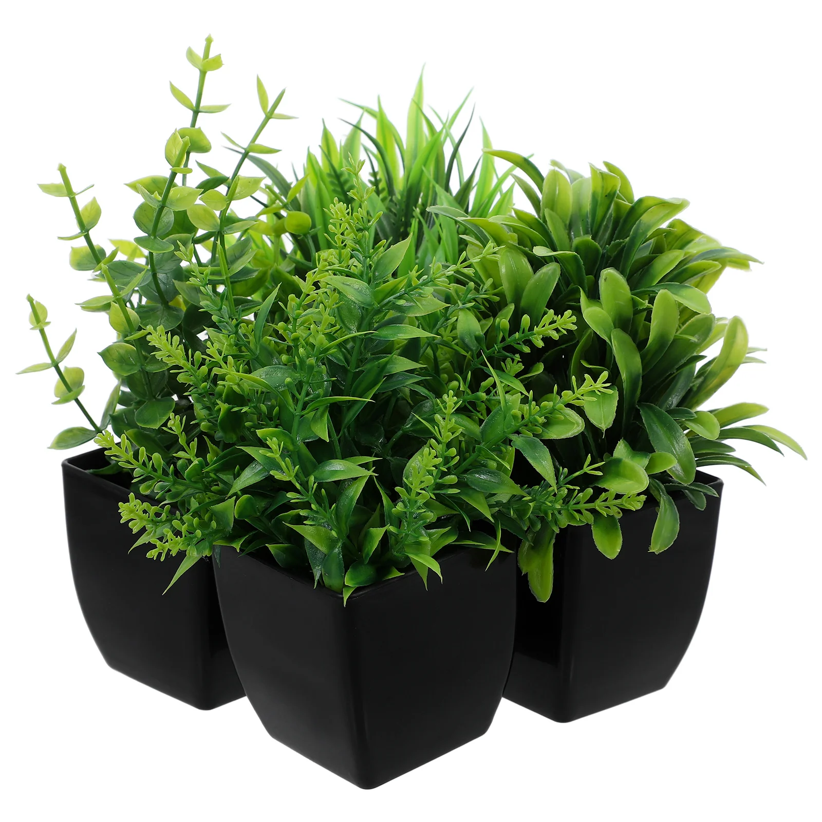 4 Uds plantas falsas artificiales Mini plantas de imitación interior pequeña hierba de imitación verde plantas en macetas para habitación hogar Oficina estante Decoración