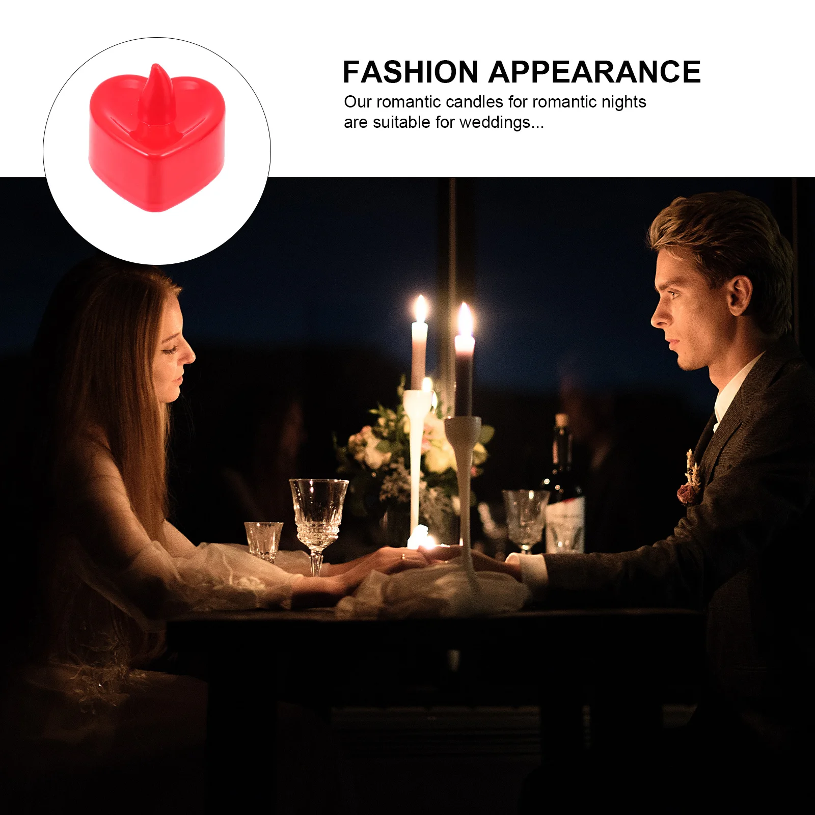 

24Pcs Heart Shaped Electric Lights Romantic Flameless LED Lamps Safe Fire Smoke Free Decor Small Electric Lamp