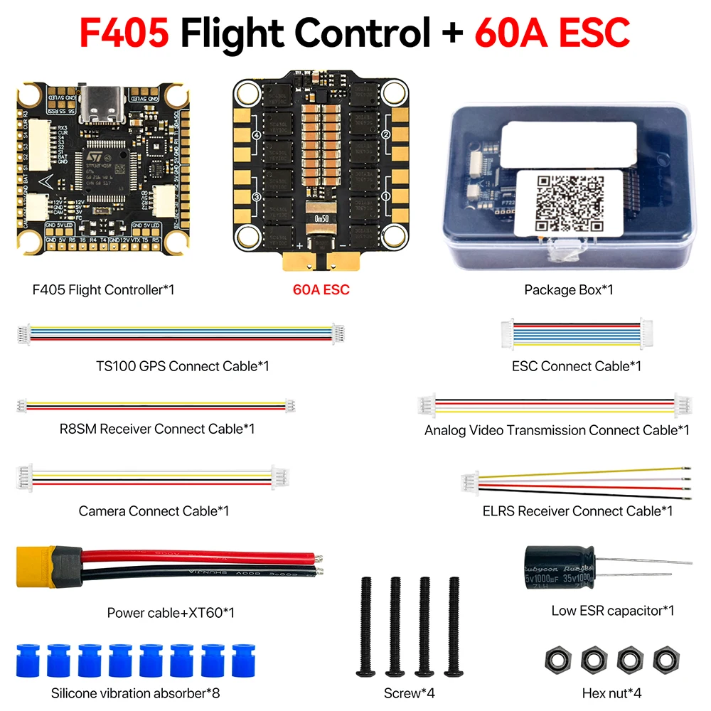 9IMOD F405 Flight Stack F405 Flight Control 55A/60A ESC 3-6S Lipo 30,5x30,5mm ICM42688 Gyro voor afstandsbediening FPV Racing Drone