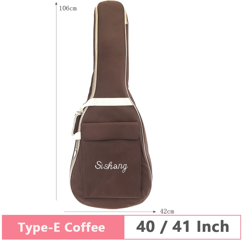 1pc 40/41 Inch Guitar Bag Classic Acoustic Electric Guitar Case Double Straps Pad Cotton Oxford Thicked Soft Waterproof Backpack