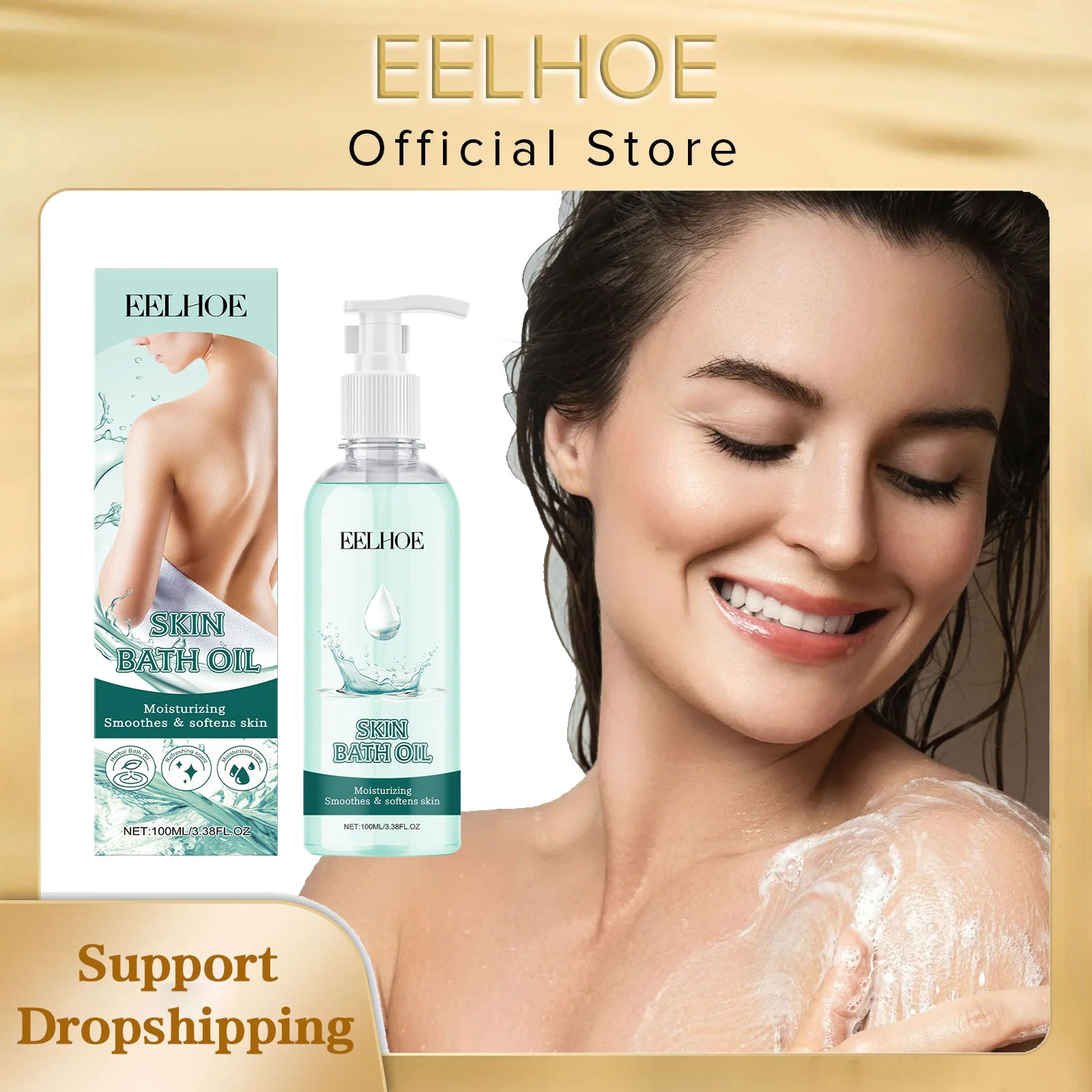 

EELHOE Nicotinamide Bath Oil Brightening Skin Repair Dry Skin Remover Smooth Body Cleaning Long Lasting Moisturizing Body Oil