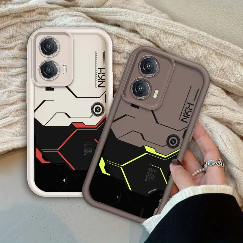 

Cool Machinery Line Popular Phone Case For Motorola G85 Edge 50 G24 G35 E14 G04 G34 G Stylus G54 G13 G32 G14 5G Eye Ladder