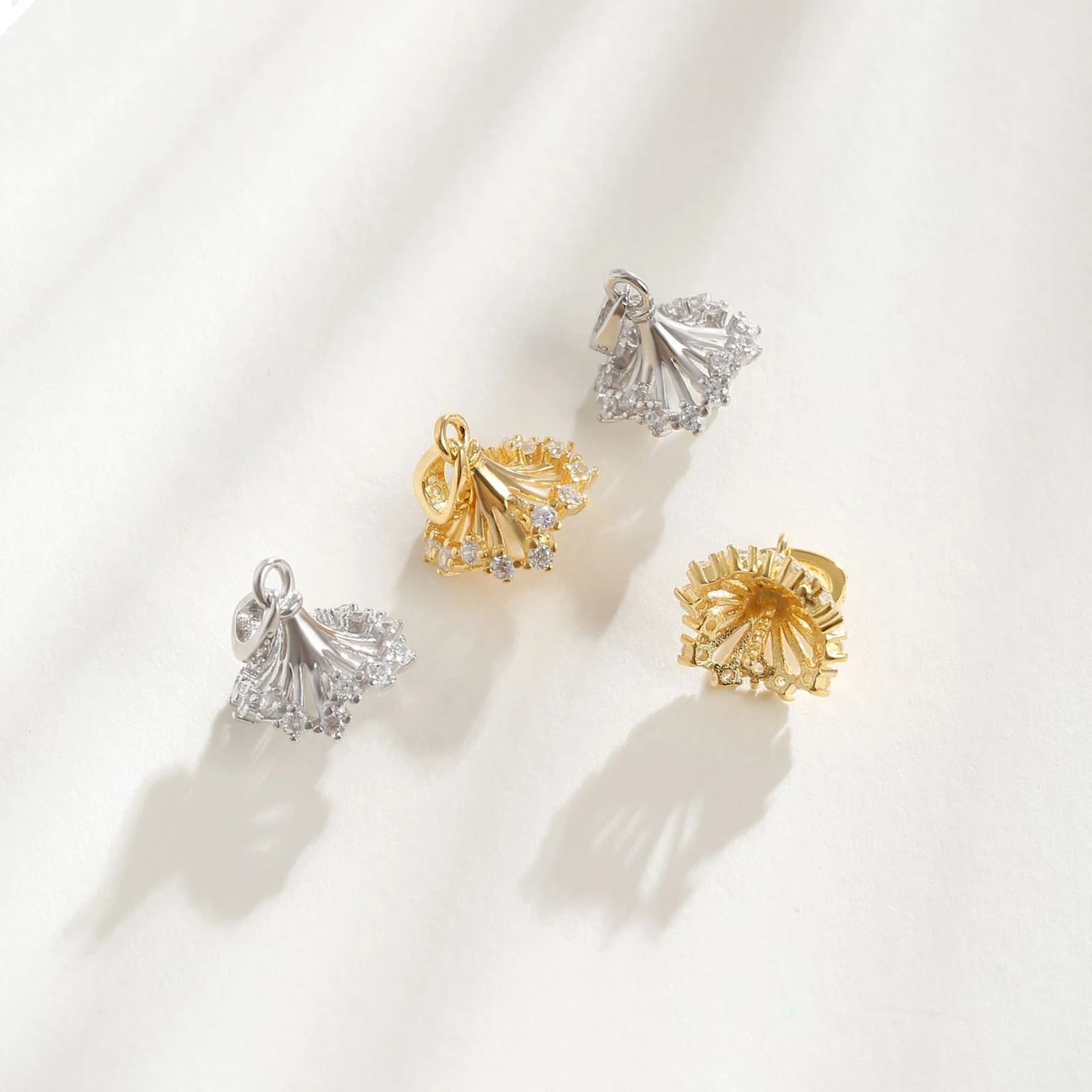 925 Sterling Silver Pearl Pendant Cap Base Settings Round Bead DIY Necklace Charms Jewelry Making Supplies