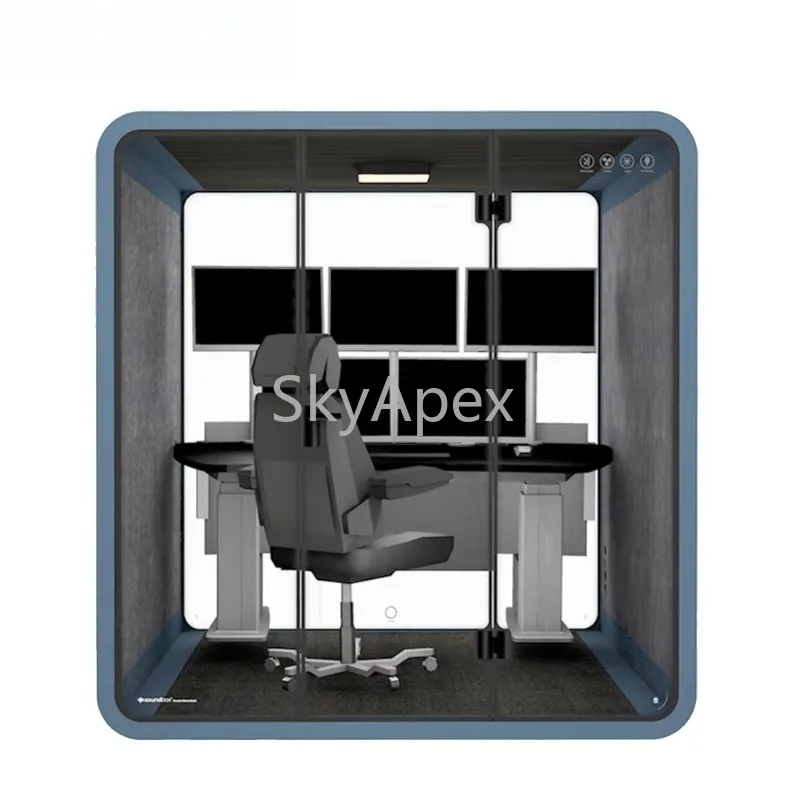 Modern Portable Sound Proof Two Seat Office Private Meeting Pod Booth Easy Assemble Modular Sturdy Space Durable High Grade Firm