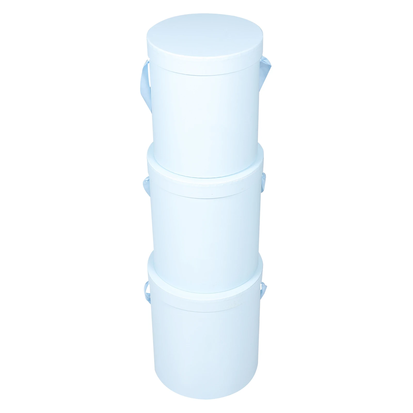 

3 Pcs Bucket Round Florist Box Gift Arrangements Handheld Cardboard Packaging Clear Bouquet Supplies