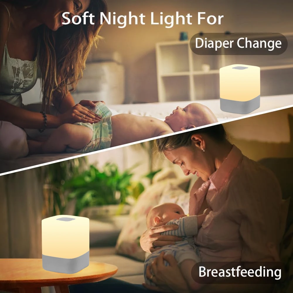 Night Light for Baby,Portable LED Touch Night Lamp for Kids and Adult, Breastfeeding,Sleep Aid,USB Rechargeable Nursing Lamp ﻿