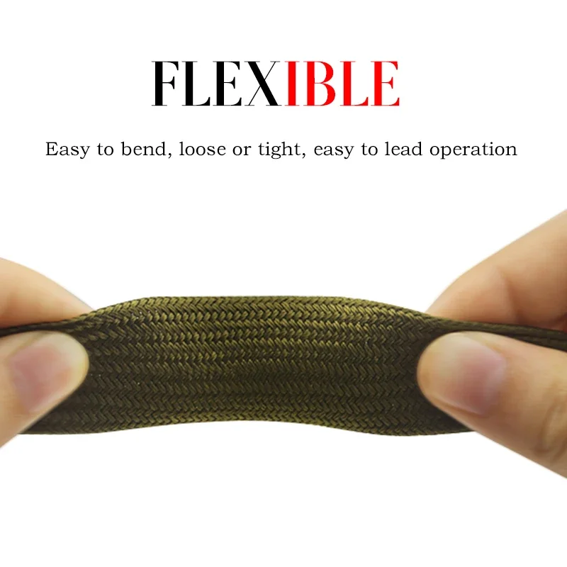 Quân Đội Xanh Cotton Cáp Âm Thanh Lưới Chống Sốc Lưới Âm Thanh HiFi Công Suất Tín Hiệu Dây Loa Dây Áo Ngực Sleeving Tấm Bảo Vệ