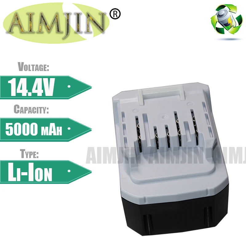 AIMJIN 14.4V 5000mAh BL1413G Rechargeable Li-Ion Battery For Makita BL1460G DC18WA DMR106 UH480D UH520D UM165D UR140D