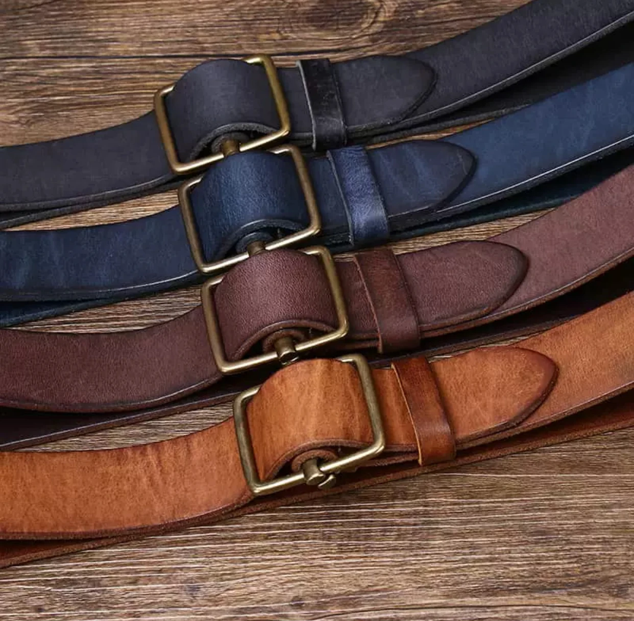 

3.8cm New luxury full-grain cow leather men's no-hole genuine leather belt, high-end retro simple and versatile denim belt