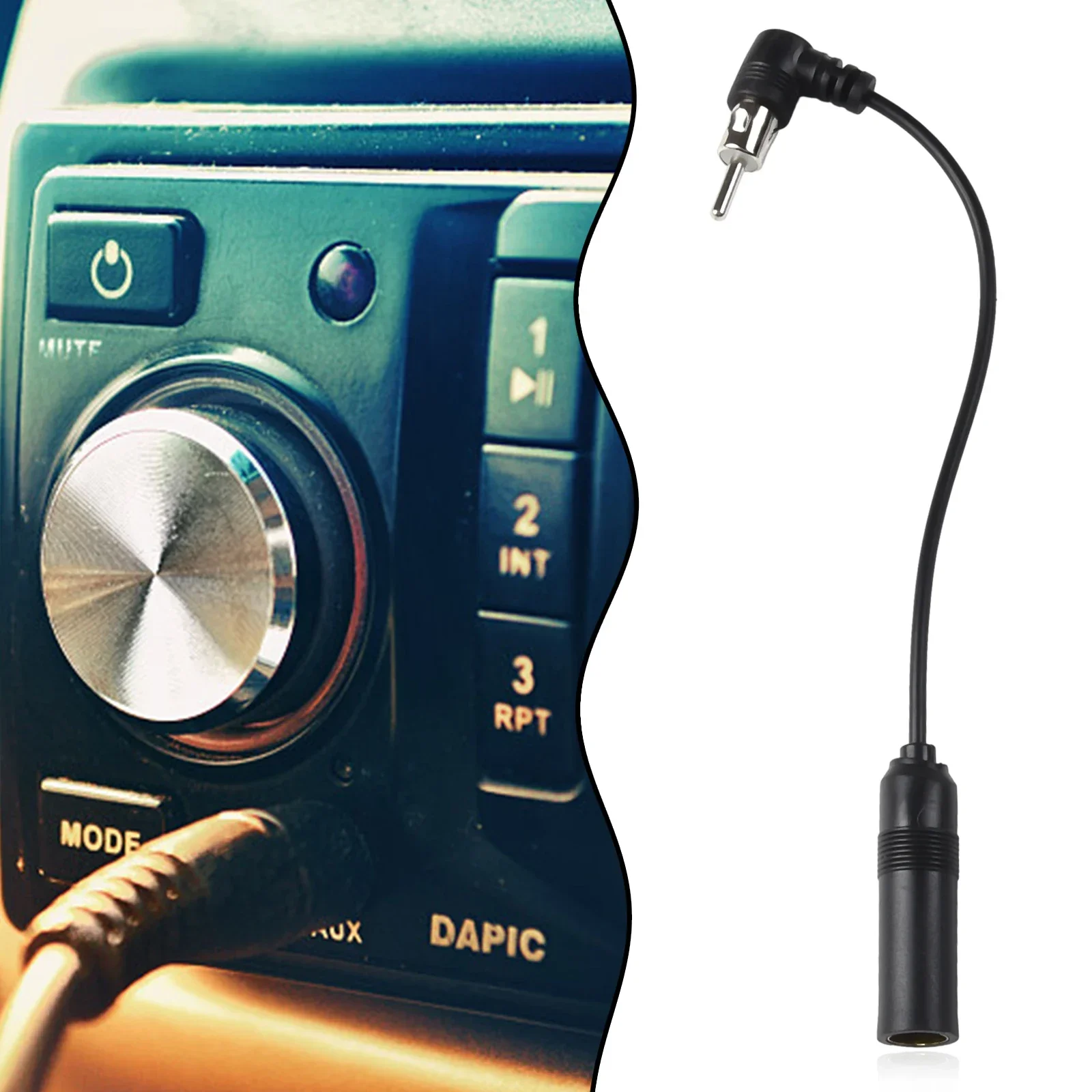 Plug and Play Car Stereo Audio Radio Antenna Adapter AM/FM Aerial Extension 90 Degree Elbow Male To Female Plug Cable Connector - view 6