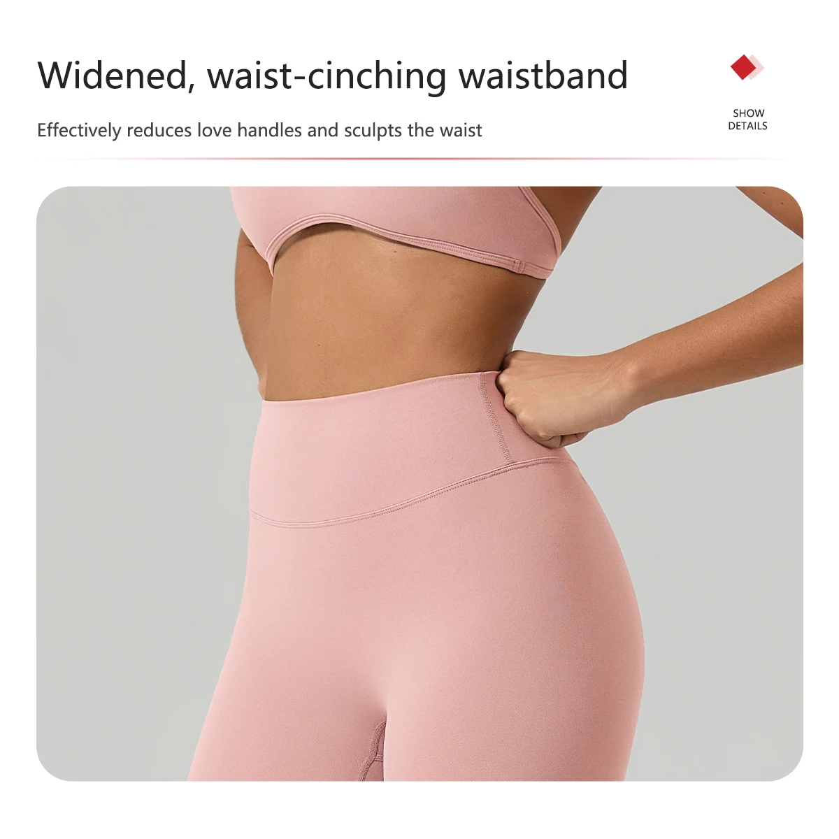Ctenkevet 3/4-Yogahose mit hoher Taille für Damen, Sommer, Hüfthebende Capri-Leggings, Turnhose, Sportmode für Damen – Detail 9