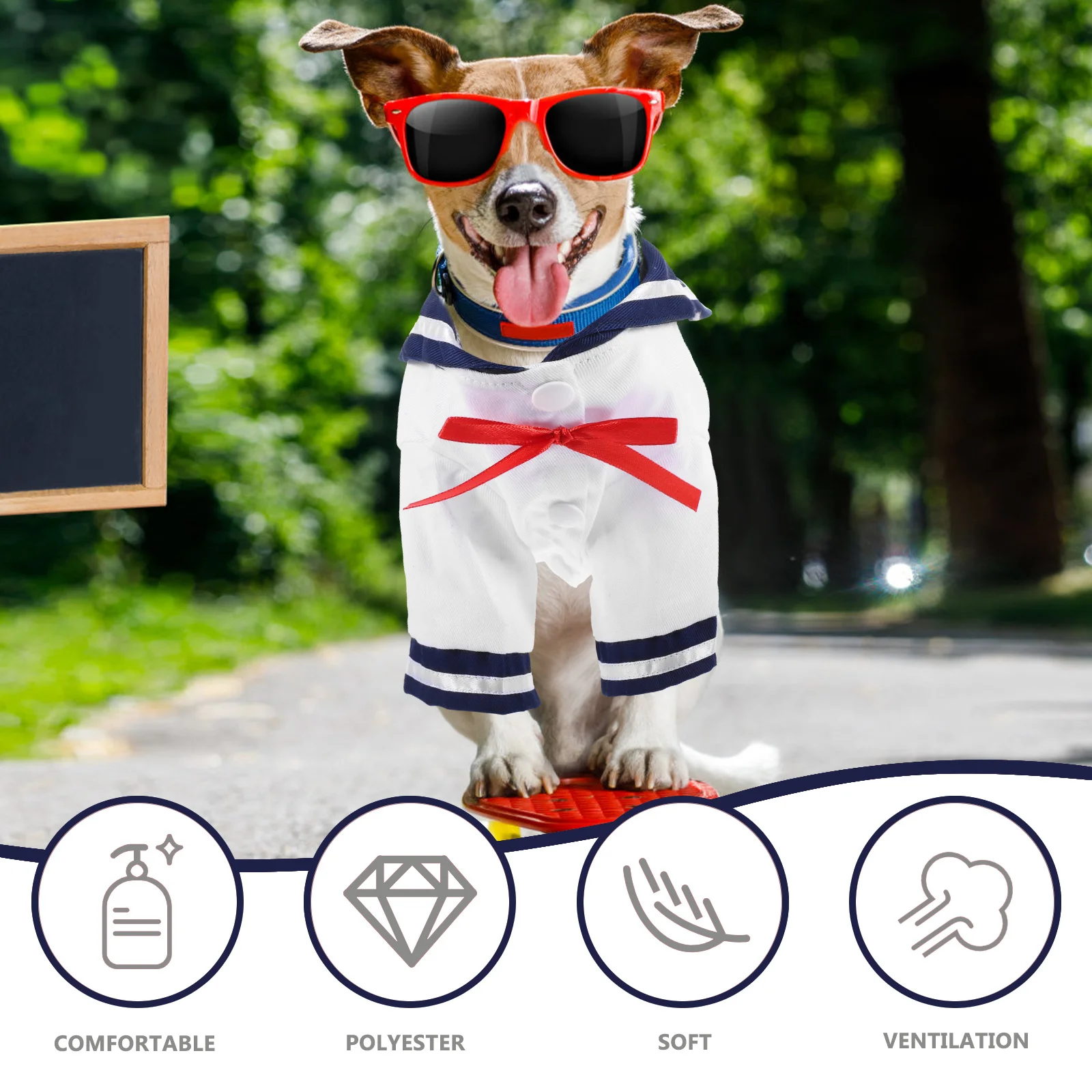 

Pet Clothes Polyester Captain Style Dog Dress Cat Costume Comfortable Wear Party Birthday Photo Shoot Adorable Decorative Cat