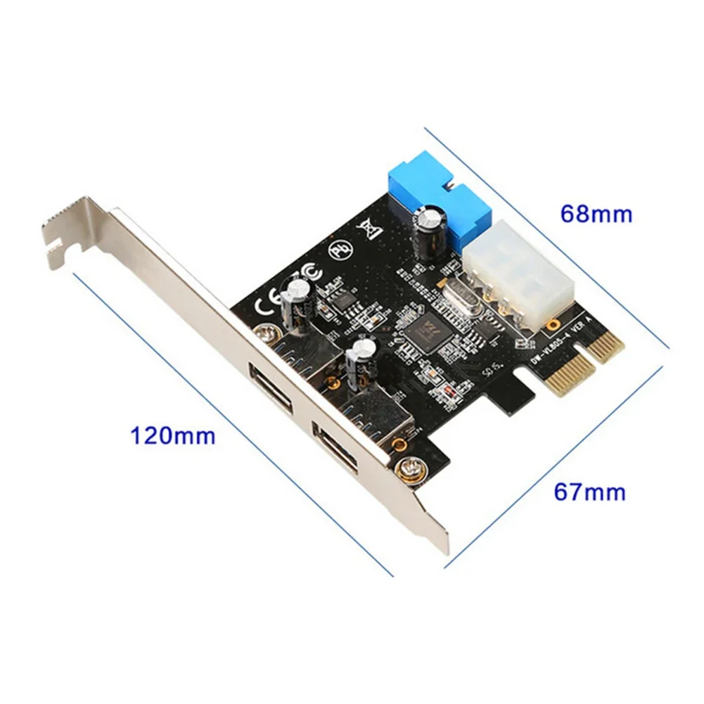 2 منافذ USB PCI-e بطاقة التوسعة PCI Express PCIE إلى USB 3.0 Hub محول بطاقة Express بطاقة موصل الطاقة