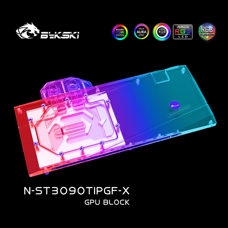 Bykski GPU Blocco di raffreddamento ad acqua per ZOTAC Geforce RTX 3090Ti AMP EXTREME HOLO, GPU Sistema di raffreddamento a liquido, N-ST3090TIPGF-X