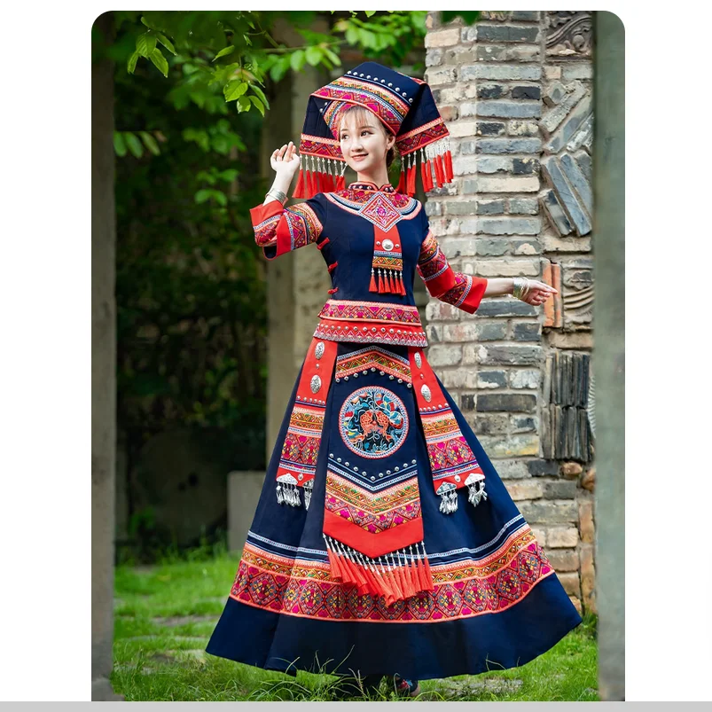 

Guangxi Zhuang ethnic festival dress up women's ethnic dance performance costumes