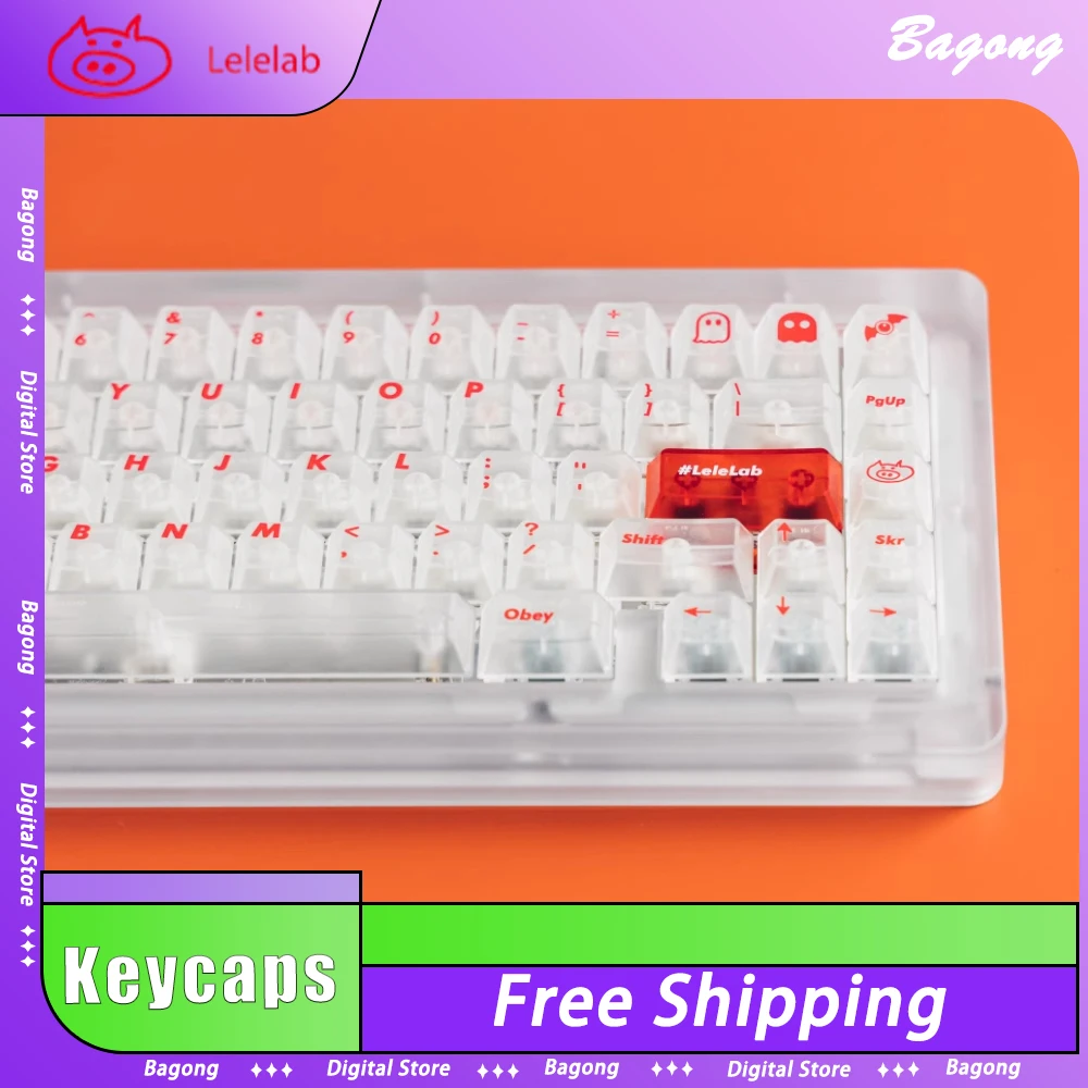 

LeleLab SupSup Keycap Set ABS Light Transparent Keycaps For Mechanical Keyboard 137Keys Relegendables Key Caps Gamer Accessories