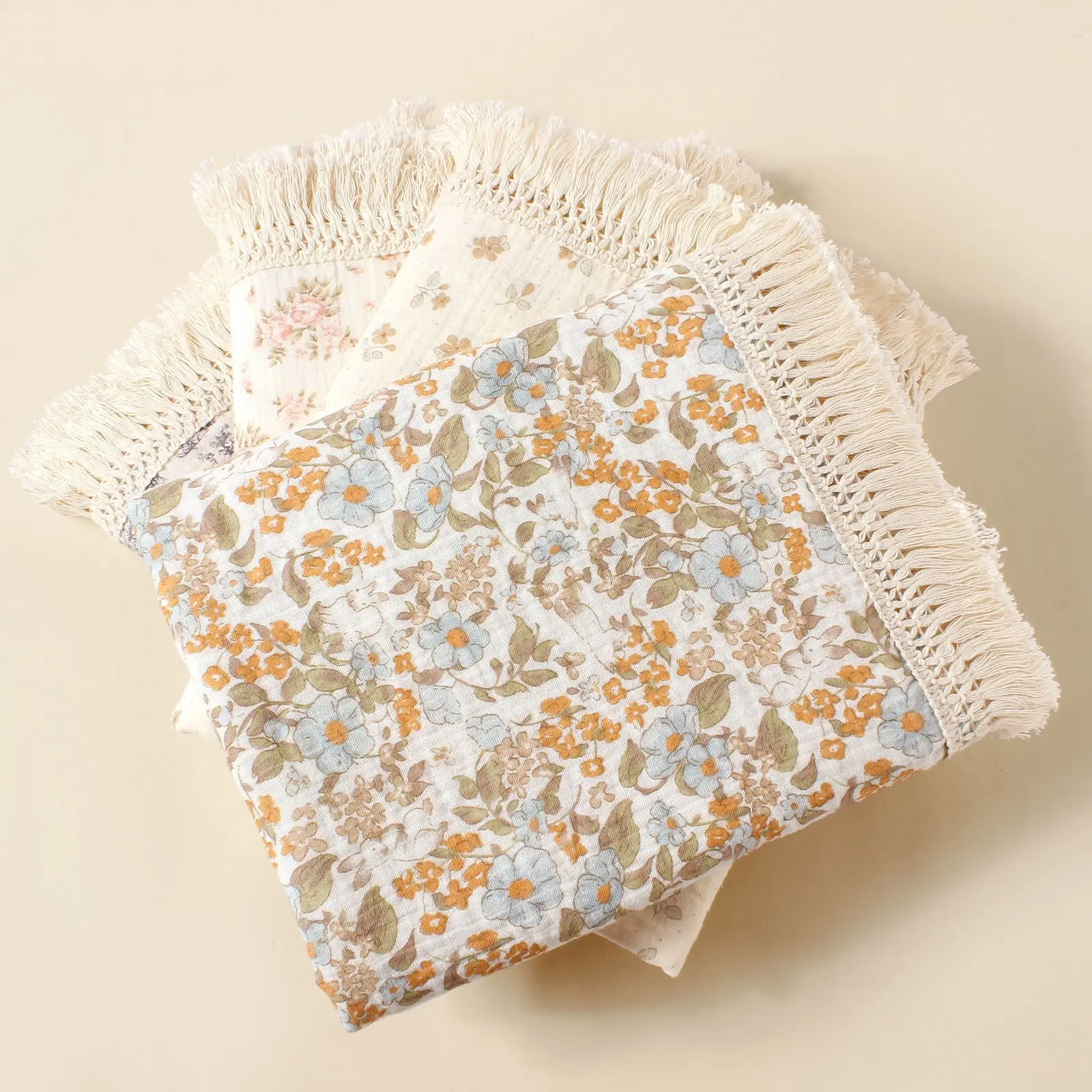 

Muslin Baby Blanket Summer Newborn Organic Cotton Swaddle Wrap Blankets With Tassel Receiving Blanket For Stroller Crib Quilt