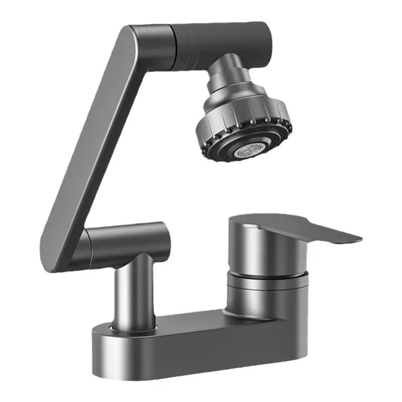 

Bathroom Washbasin Double Hole Faucet Cold and Hot Water Bathroom Second Gear Sink Basin 360° Rotating Water Mixing Valve Tap